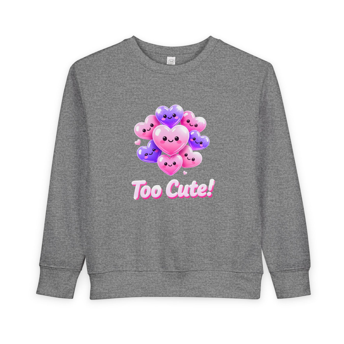 Too Cute Kawaii Heart Toddler Sweatshirt
