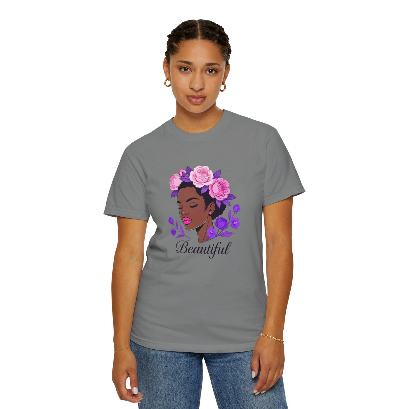 Beautiful Floral Afro Woman T-shirt