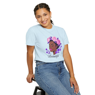 Beautiful Floral Afro Woman T-shirt
