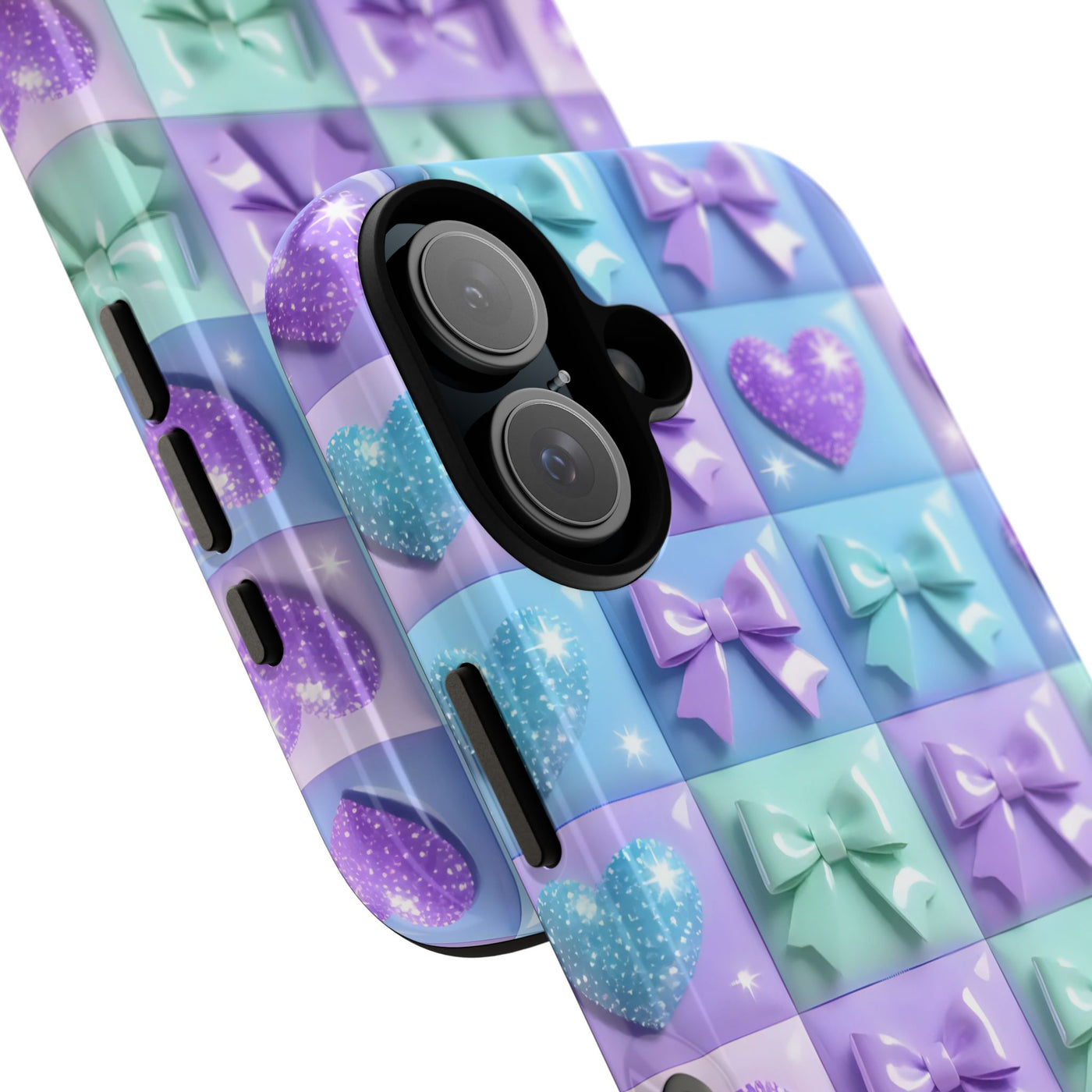 Sparkle Bow and Heart grid Case