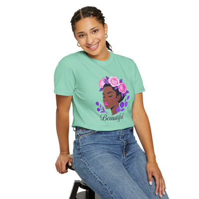Beautiful Floral Afro Woman T-shirt
