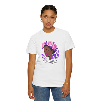 Beautiful Floral Afro Woman T-shirt