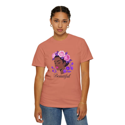 Beautiful Floral Afro Woman T-shirt
