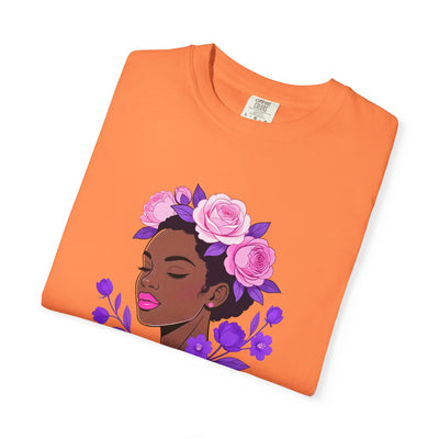 Beautiful Floral Afro Woman T-shirt