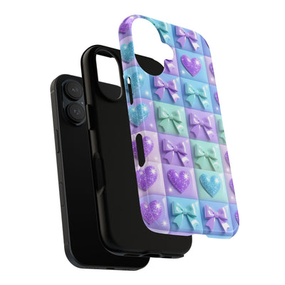 Sparkle Bow and Heart grid Case