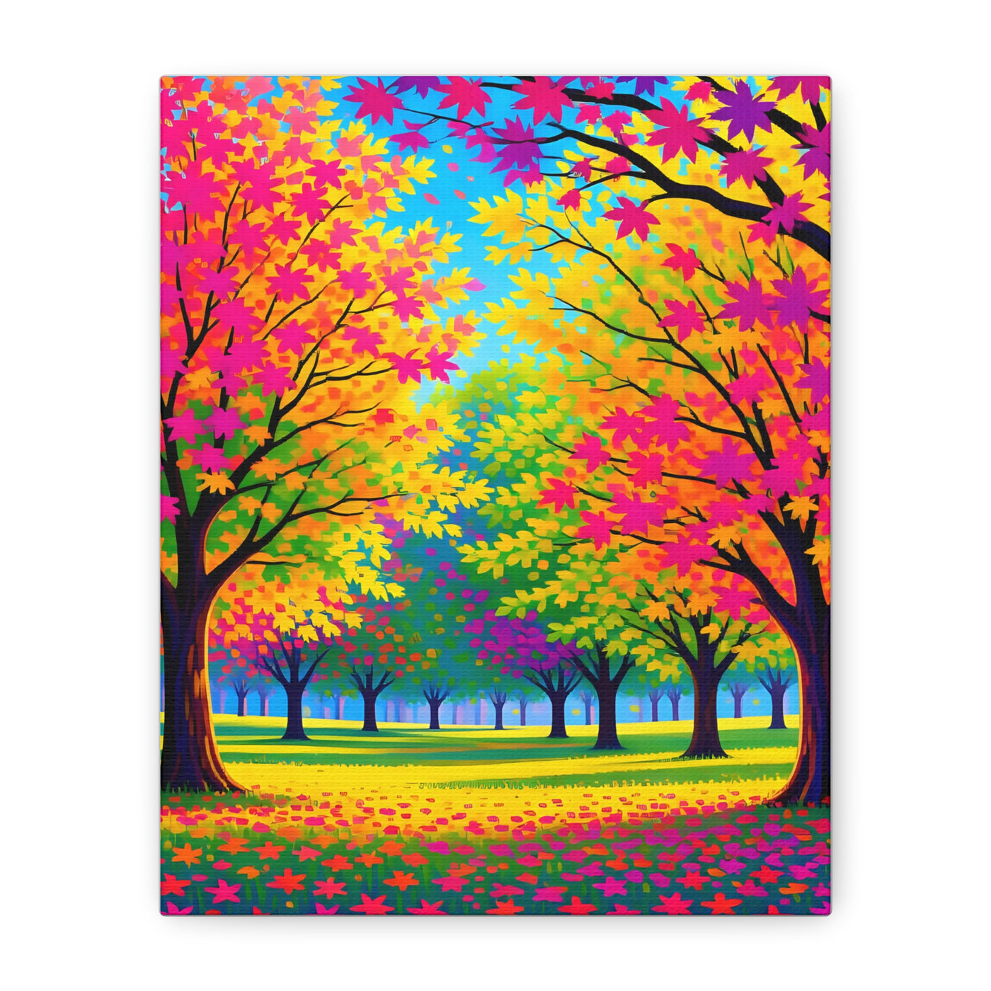 Vibrant Autumn Forest Matte Canvas