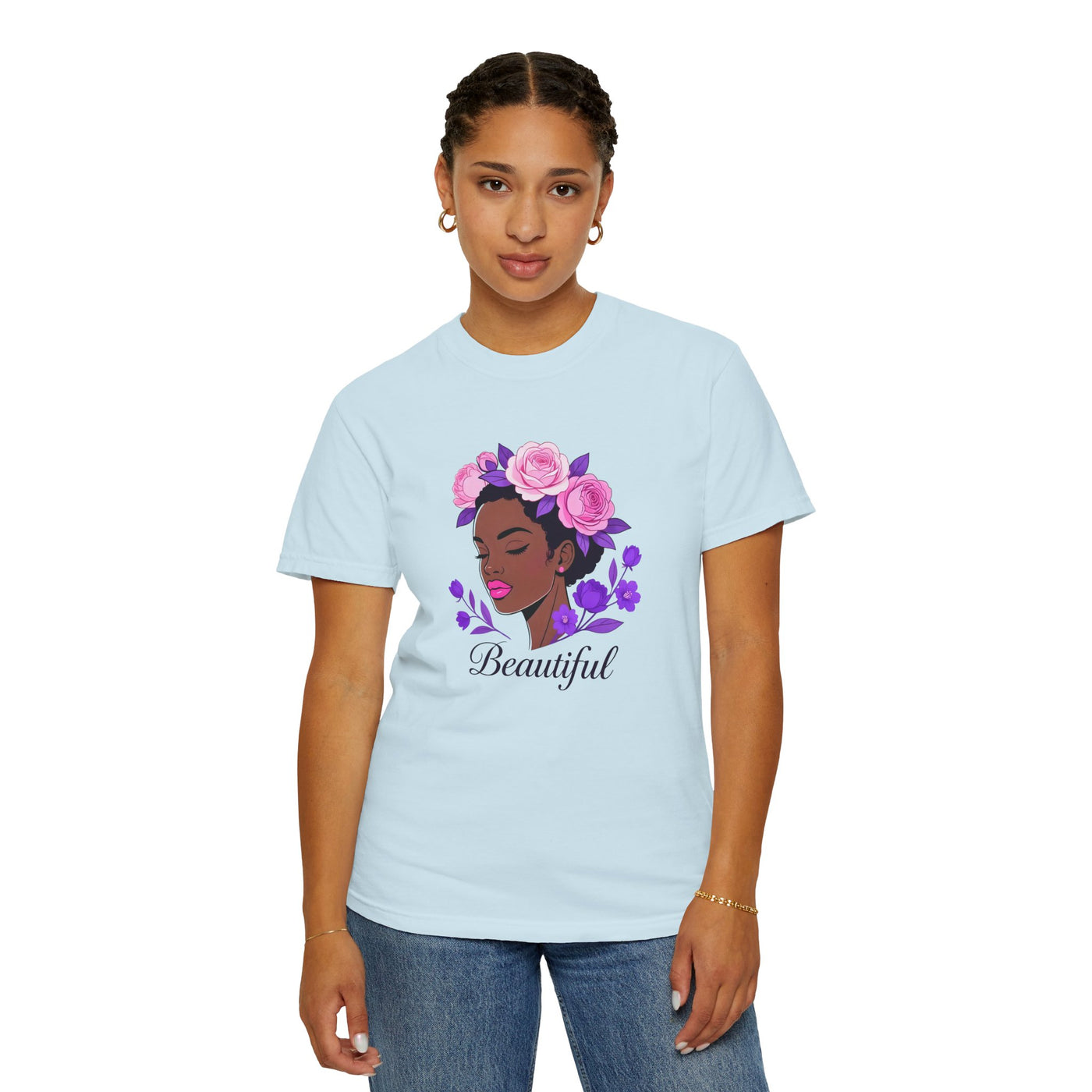Beautiful Floral Afro Woman T-shirt