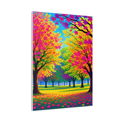 Vibrant Autumn Forest Matte Canvas