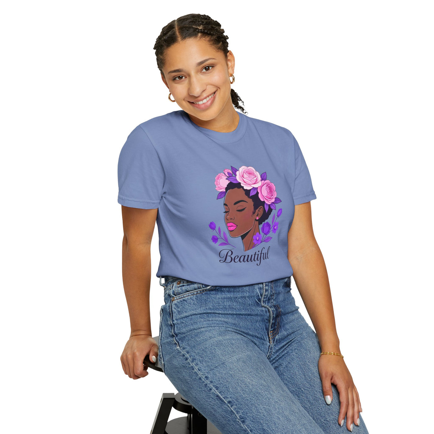 Beautiful Floral Afro Woman T-shirt
