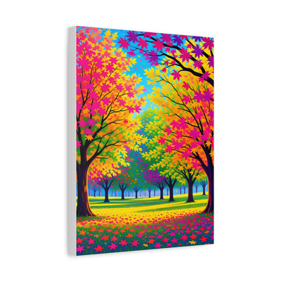 Vibrant Autumn Forest Matte Canvas