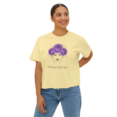 Beautiful. Bold. You. – Floral Line Art Women’s Boxy Tee