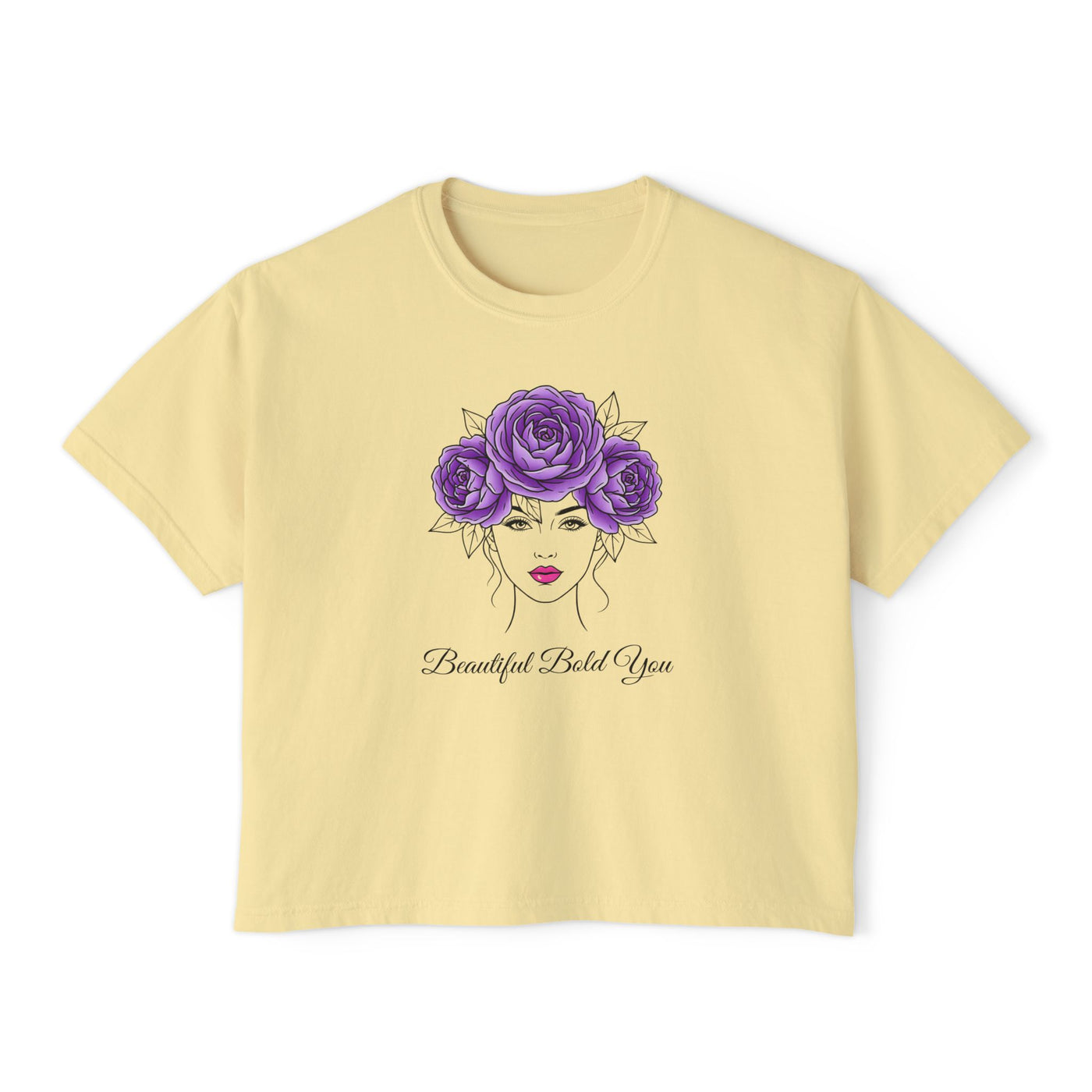 Beautiful. Bold. You. – Floral Line Art Women’s Boxy Tee