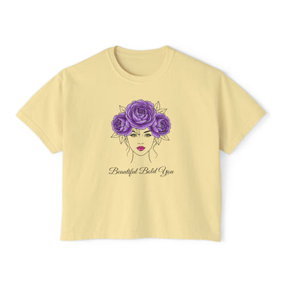 Beautiful. Bold. You. – Floral Line Art Women’s Boxy Tee
