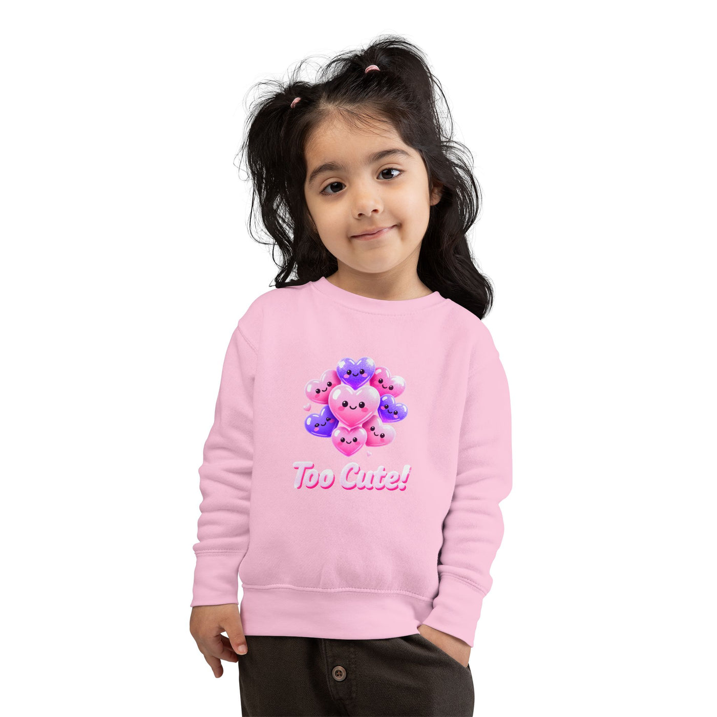 Too Cute Kawaii Heart Toddler Sweatshirt