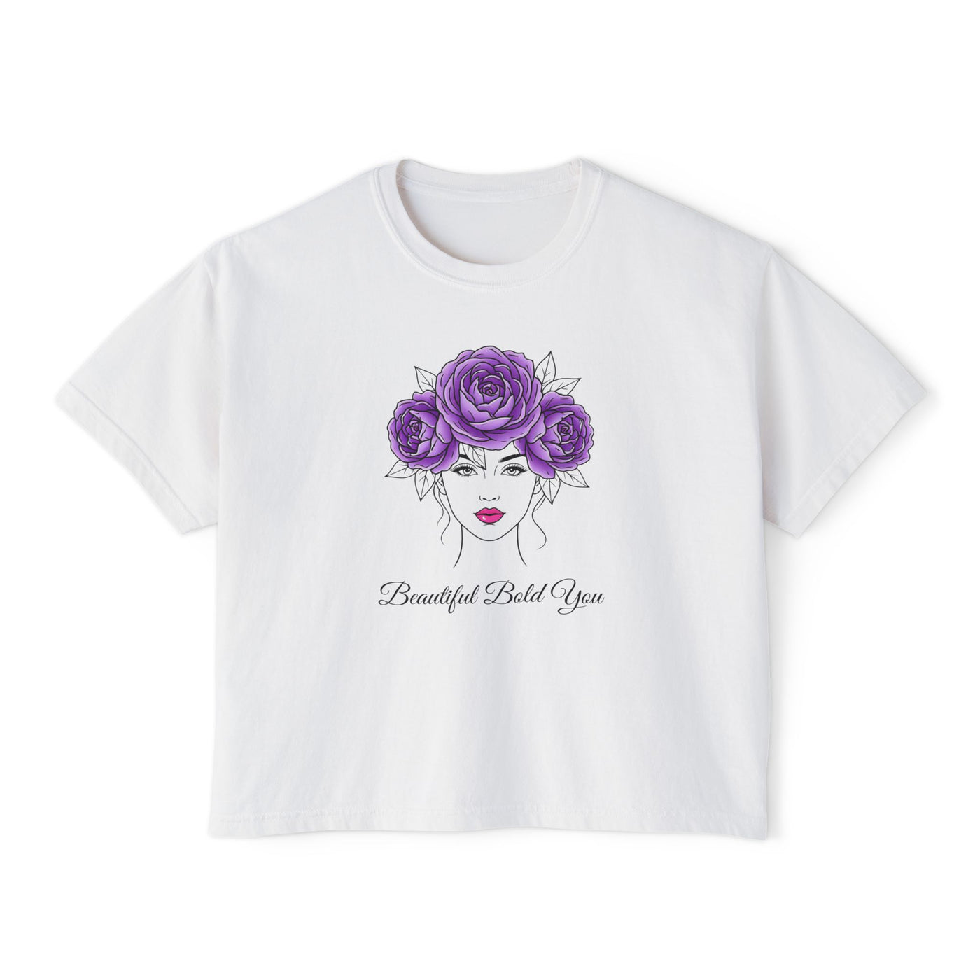 Beautiful. Bold. You. – Floral Line Art Women’s Boxy Tee