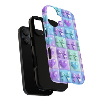 Sparkle Bow and Heart grid Case
