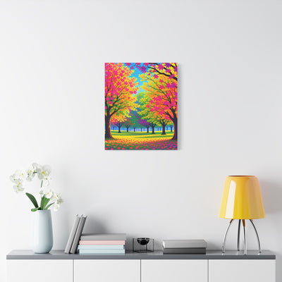 Vibrant Autumn Forest Matte Canvas