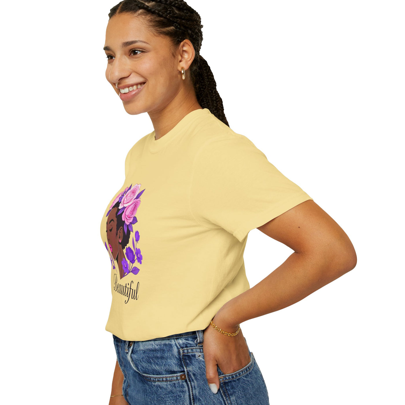Beautiful Floral Afro Woman T-shirt