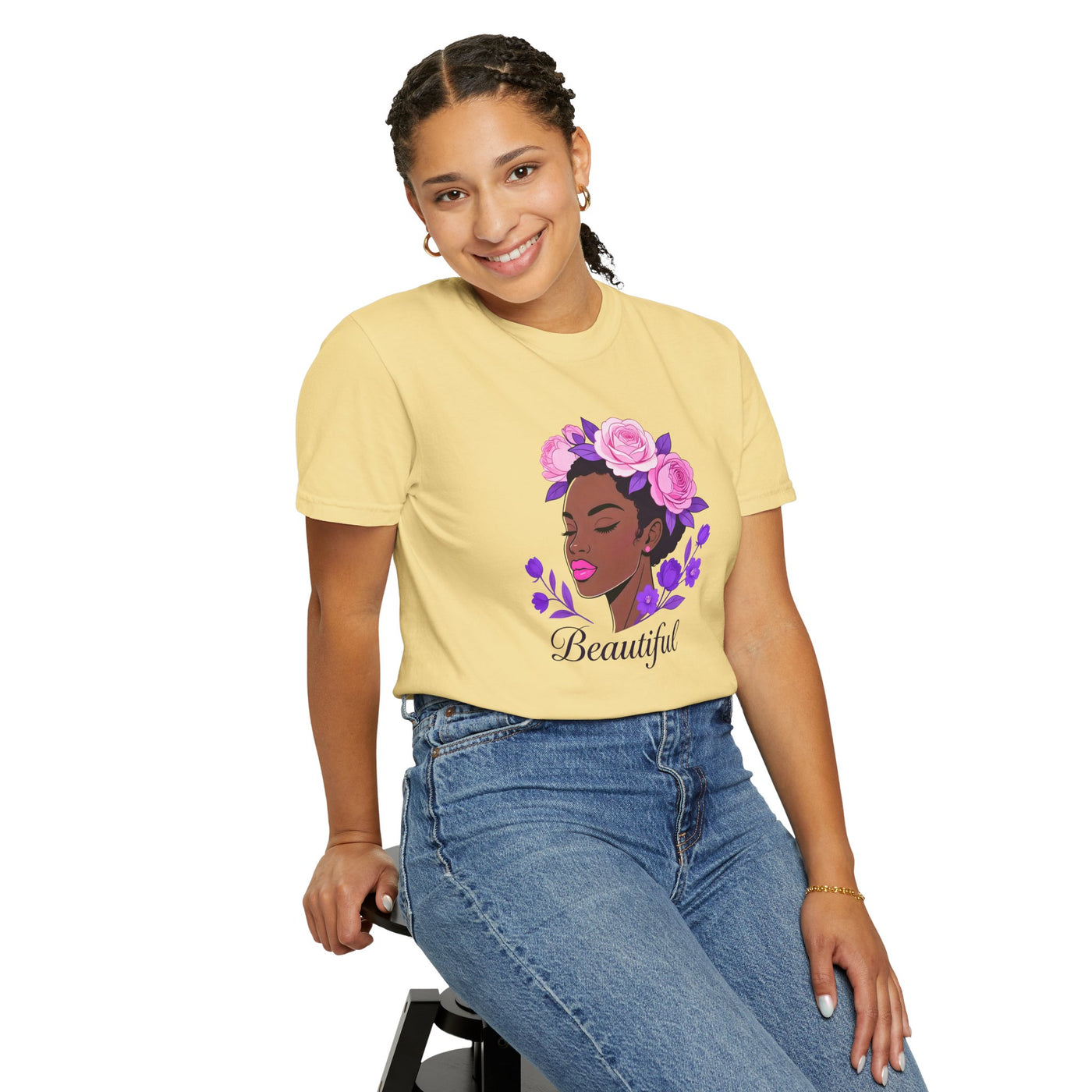 Beautiful Floral Afro Woman T-shirt