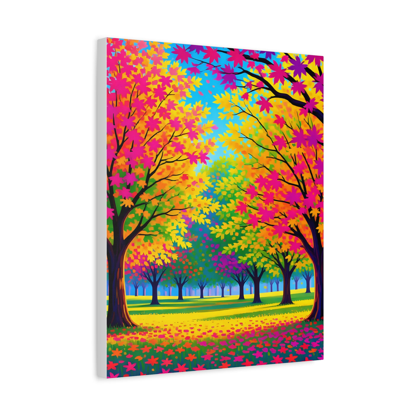 Vibrant Autumn Forest Matte Canvas