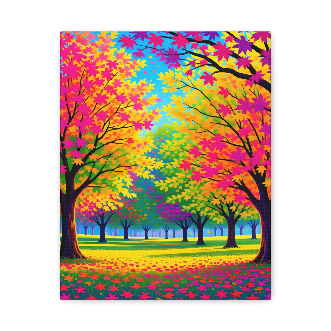 Vibrant Autumn Forest Matte Canvas