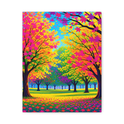 Vibrant Autumn Forest Matte Canvas