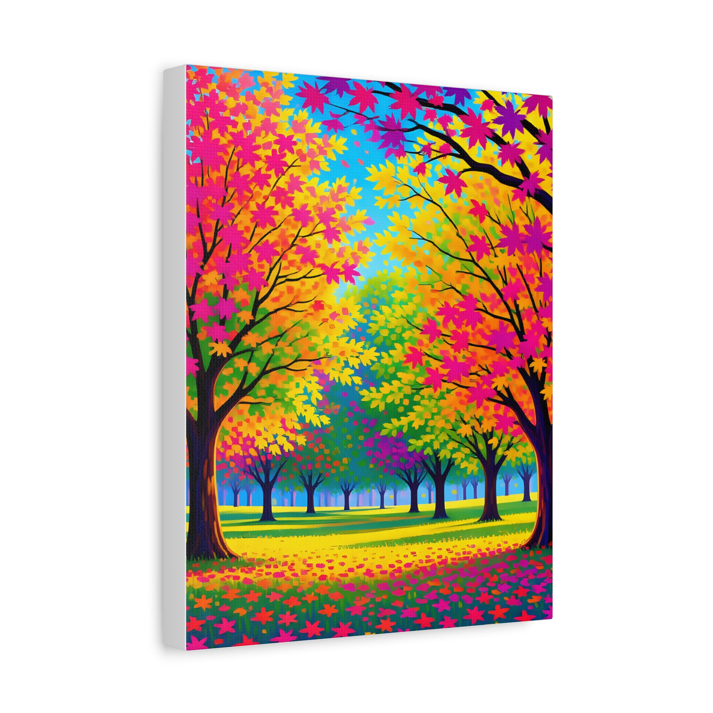Vibrant Autumn Forest Matte Canvas