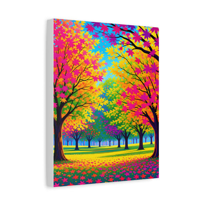 Vibrant Autumn Forest Matte Canvas