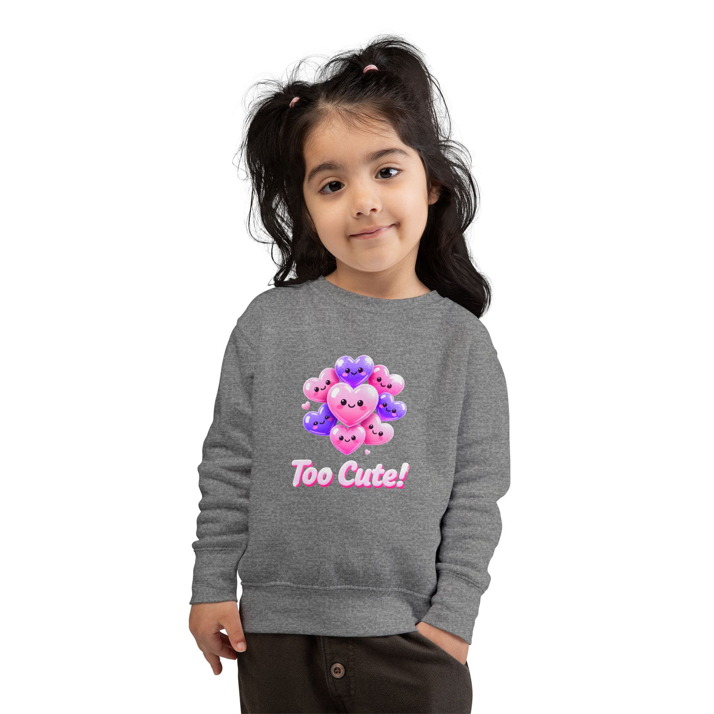 Too Cute Kawaii Heart Toddler Sweatshirt