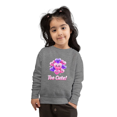 Too Cute Kawaii Heart Toddler Sweatshirt