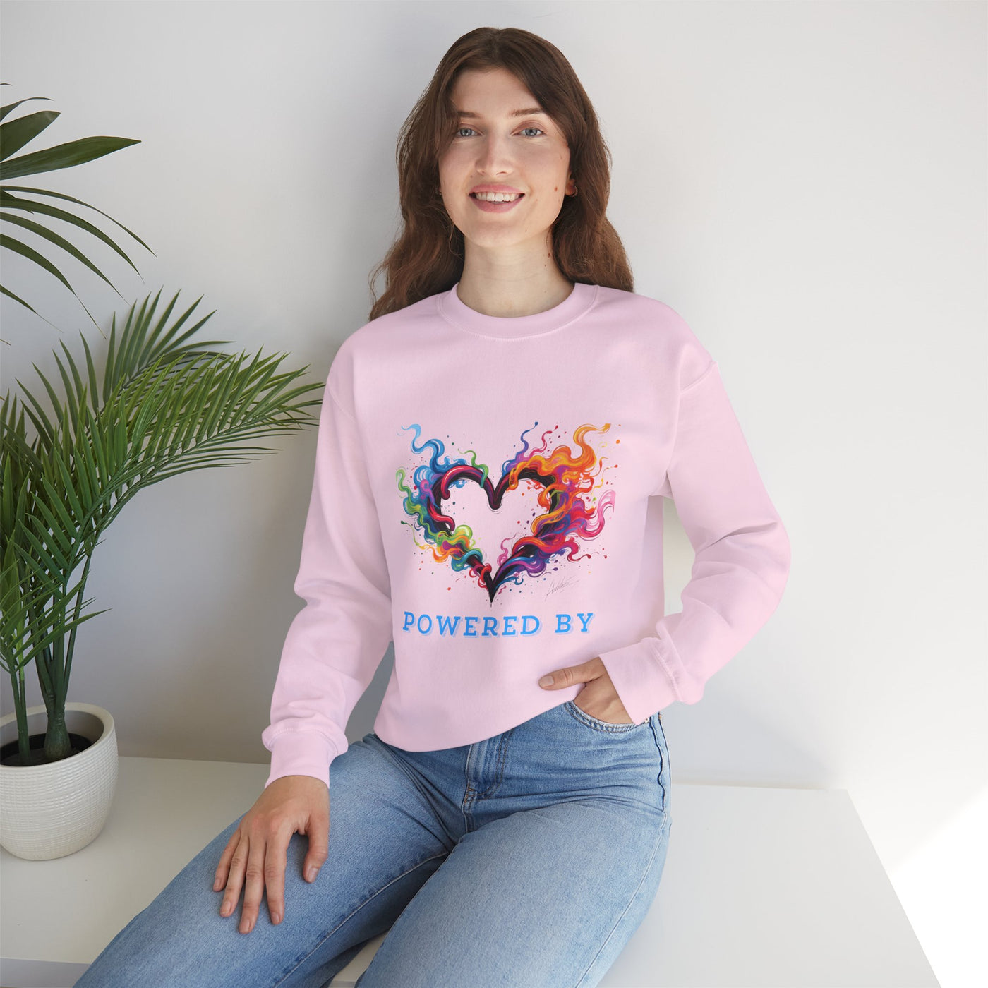 Powered by Heart Crewneck Sweatshirt