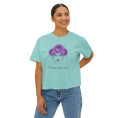 Beautiful. Bold. You. – Floral Line Art Women’s Boxy Tee