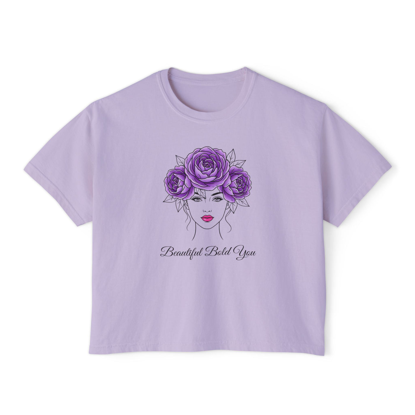 Beautiful. Bold. You. – Floral Line Art Women’s Boxy Tee