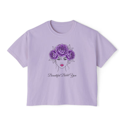 Beautiful. Bold. You. – Floral Line Art Women’s Boxy Tee
