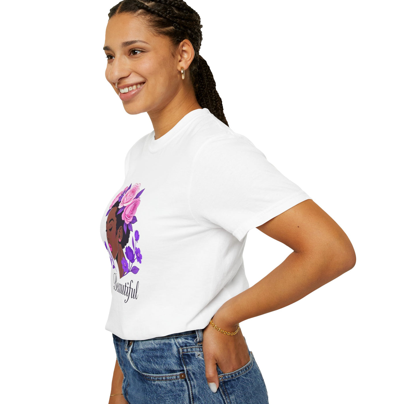 Beautiful Floral Afro Woman T-shirt