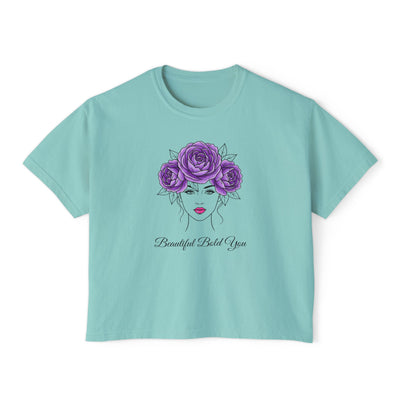 Beautiful. Bold. You. – Floral Line Art Women’s Boxy Tee