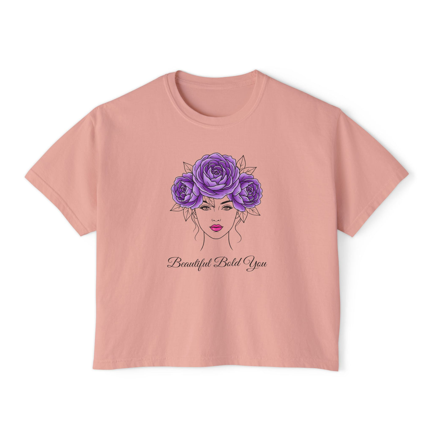 Beautiful. Bold. You. – Floral Line Art Women’s Boxy Tee
