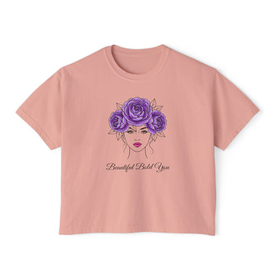 Beautiful. Bold. You. – Floral Line Art Women’s Boxy Tee