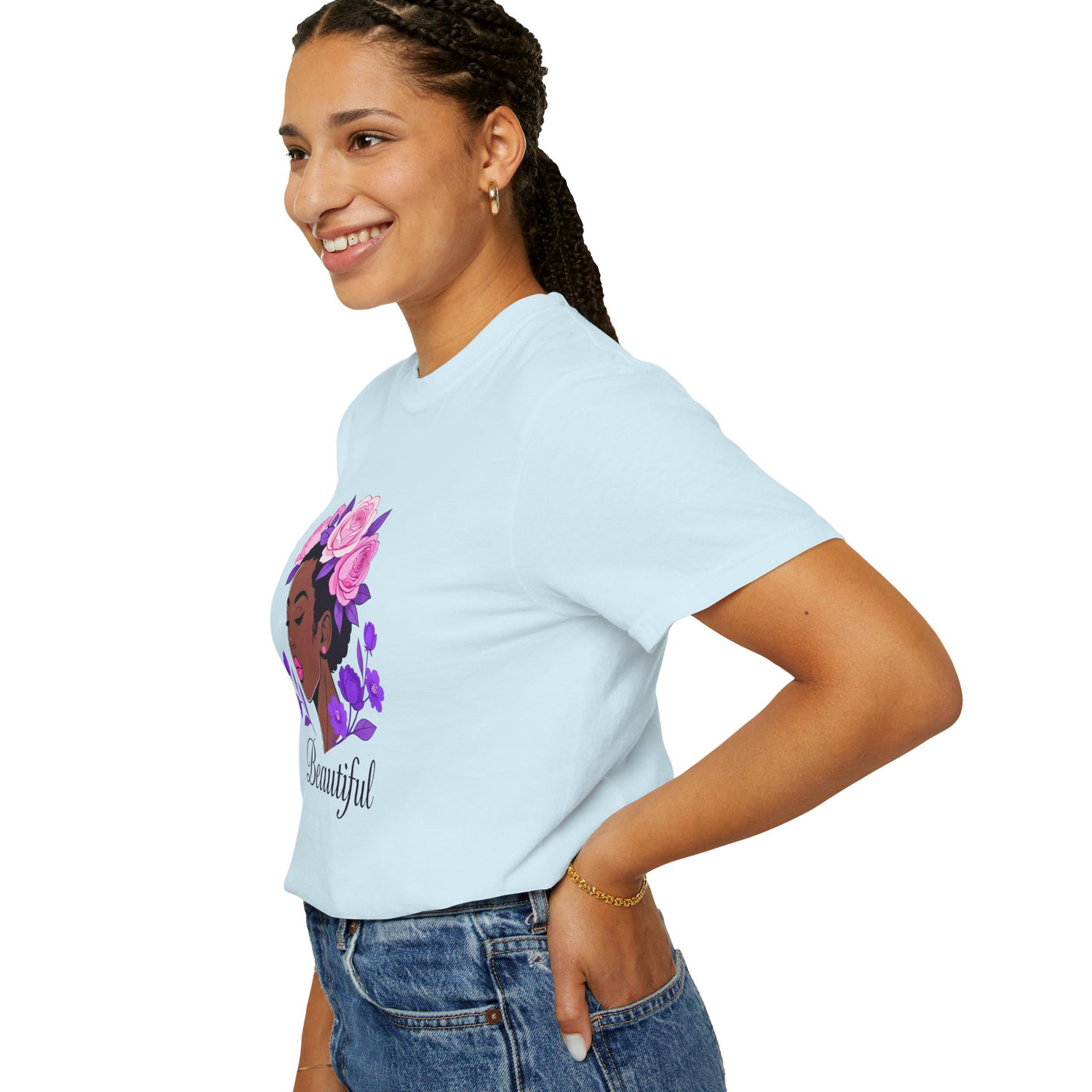 Beautiful Floral Afro Woman T-shirt