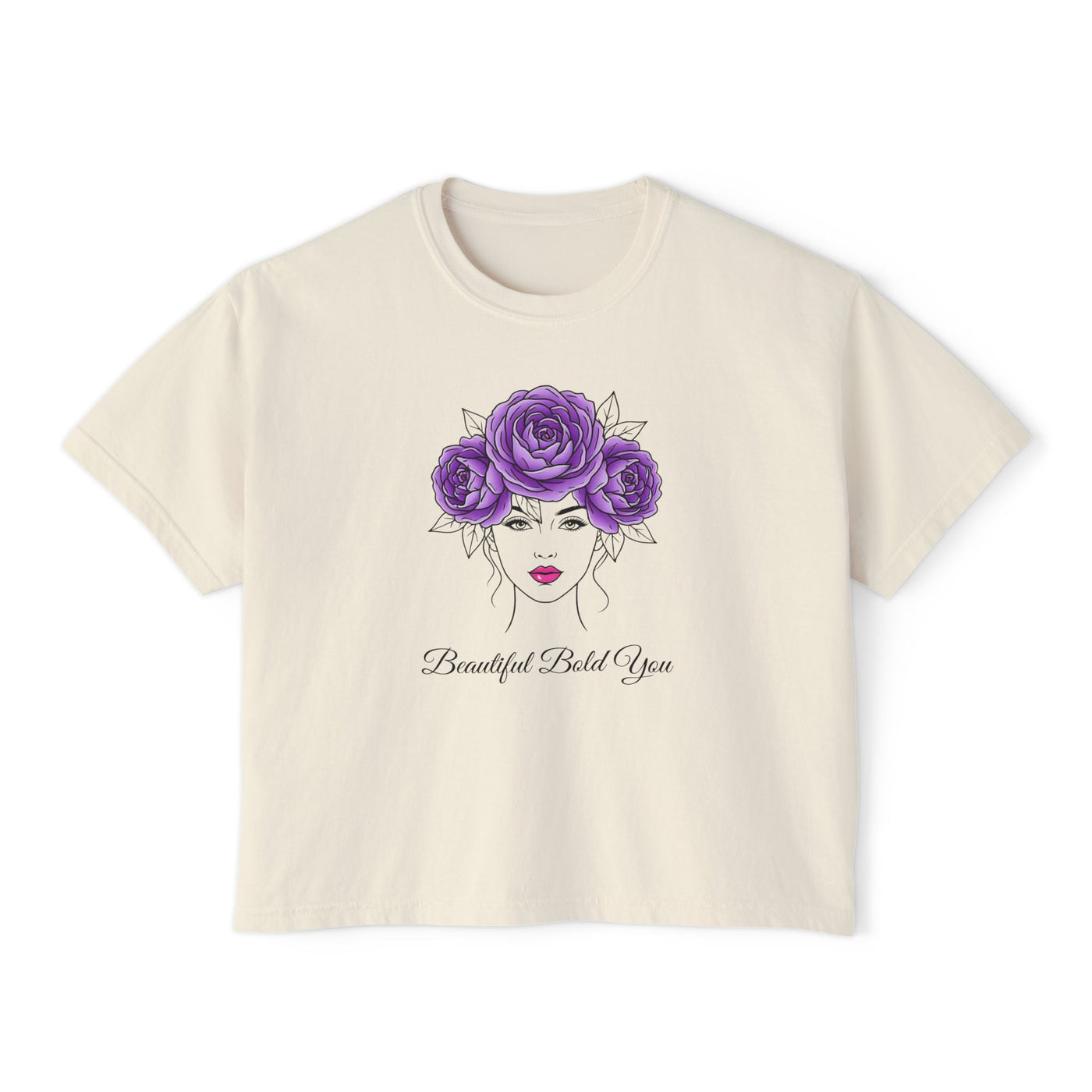 Beautiful. Bold. You. – Floral Line Art Women’s Boxy Tee
