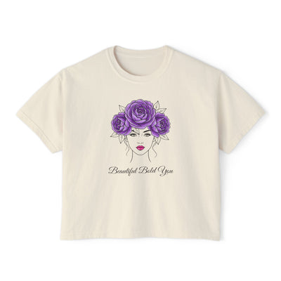 Beautiful. Bold. You. – Floral Line Art Women’s Boxy Tee