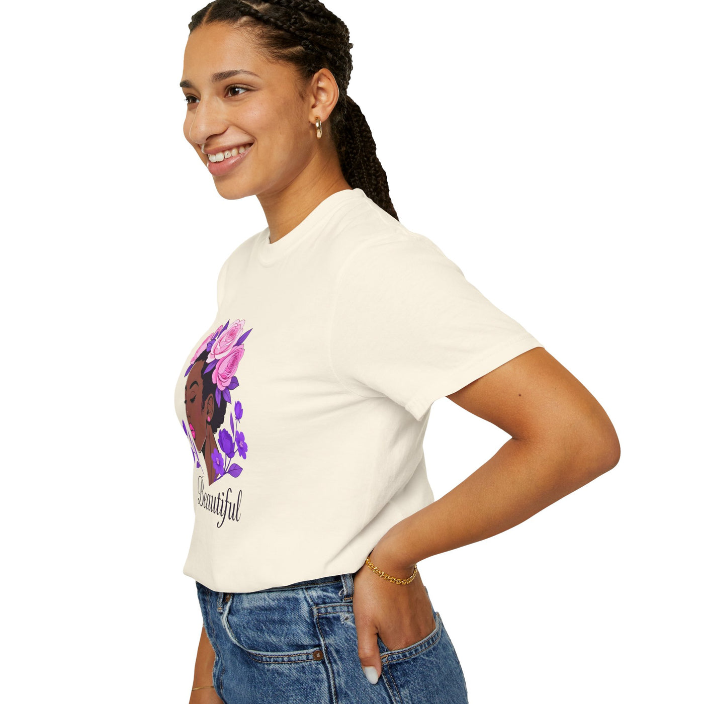 Beautiful Floral Afro Woman T-shirt