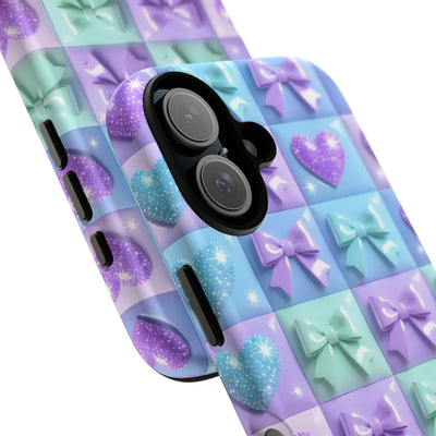 Sparkle Bow and Heart grid Case