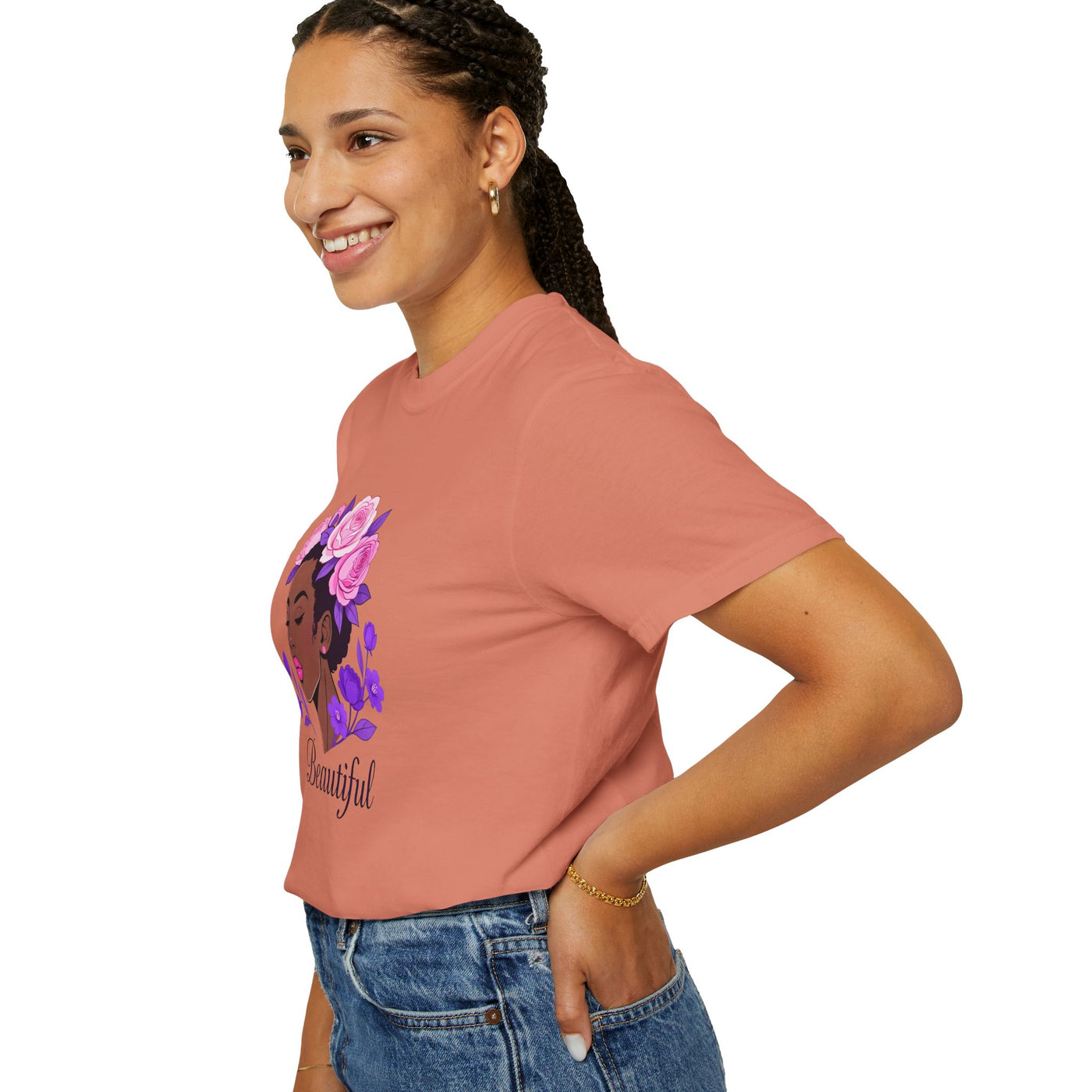 Beautiful Floral Afro Woman T-shirt