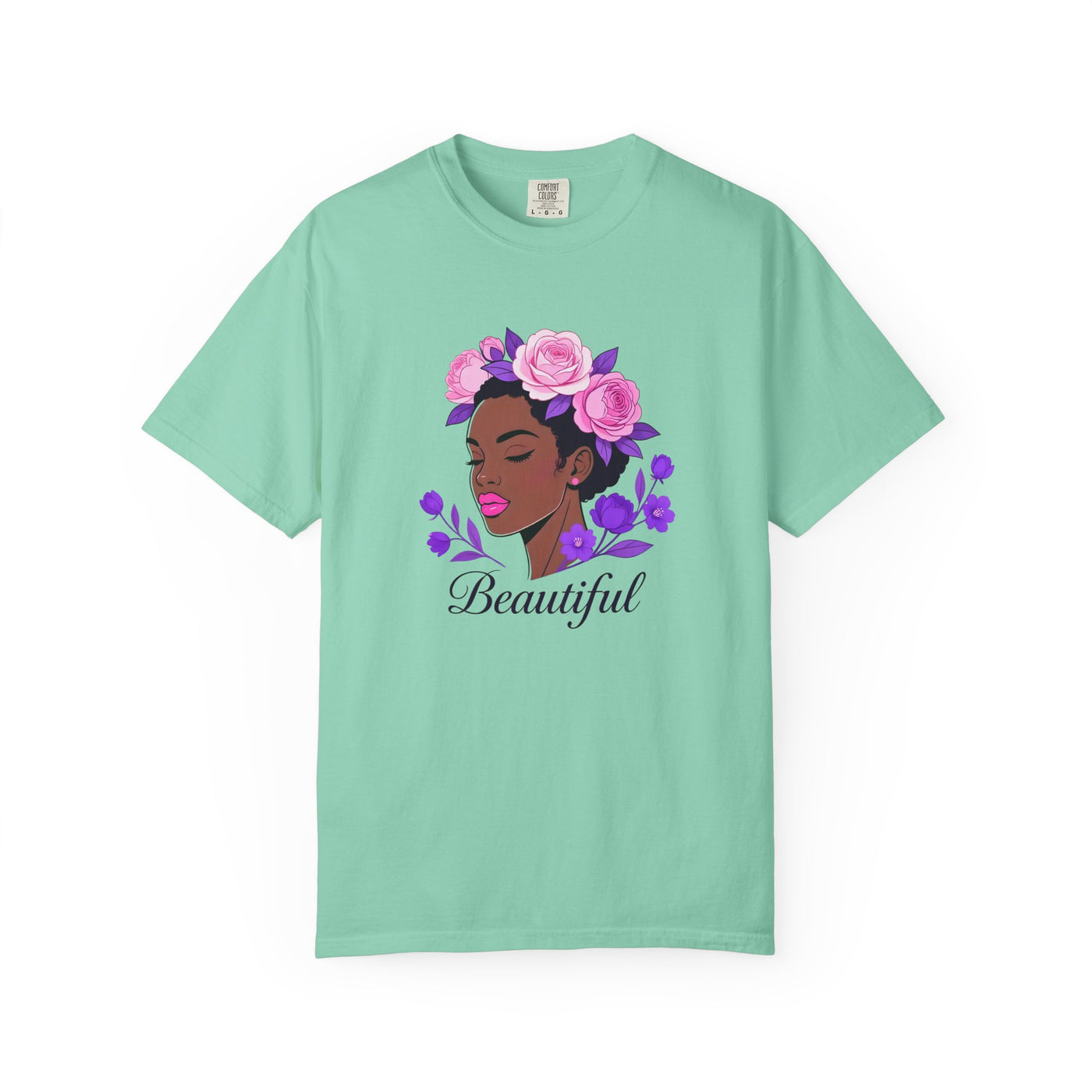 Beautiful Floral Afro Woman T-shirt