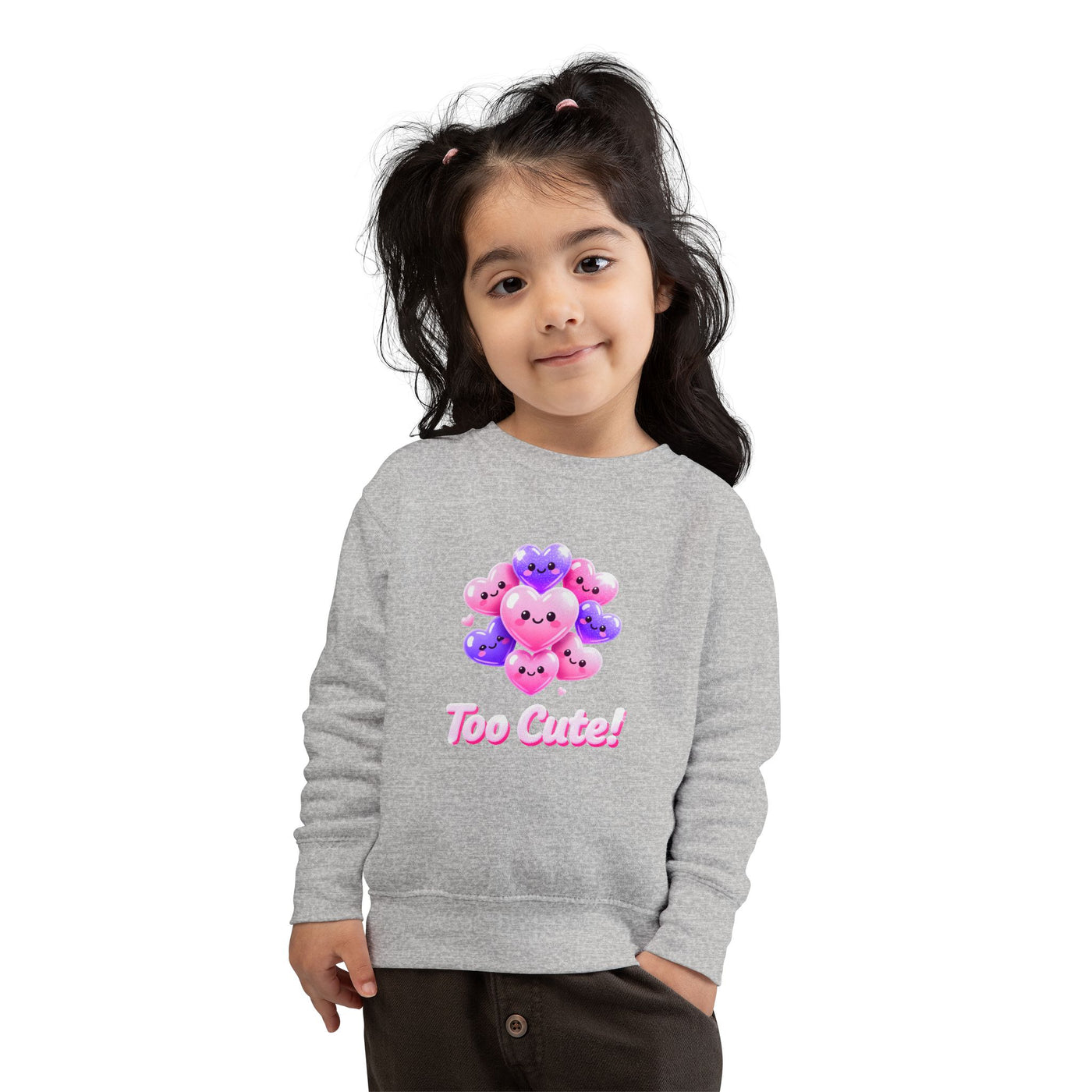 Too Cute Kawaii Heart Toddler Sweatshirt