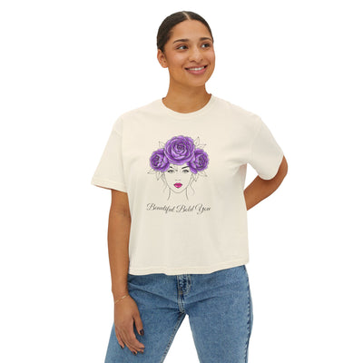 Beautiful. Bold. You. – Floral Line Art Women’s Boxy Tee