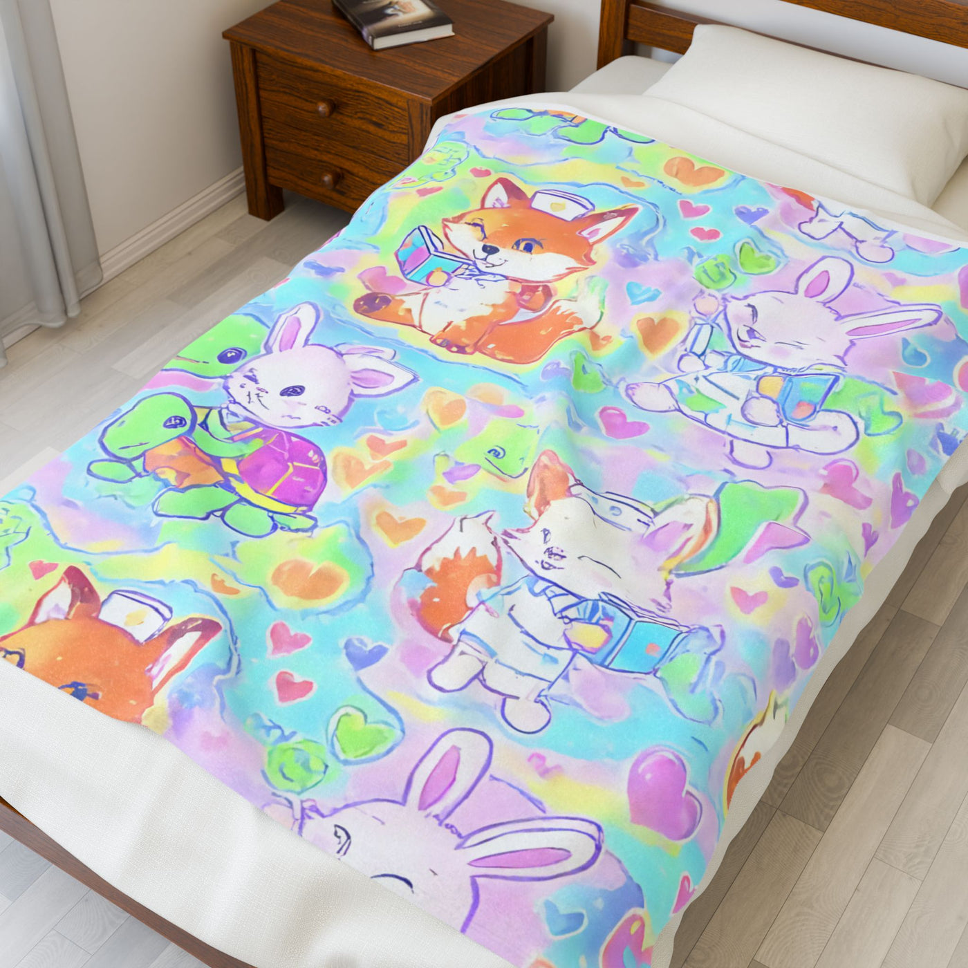 Crew Care Rainbow print Plush Blanket